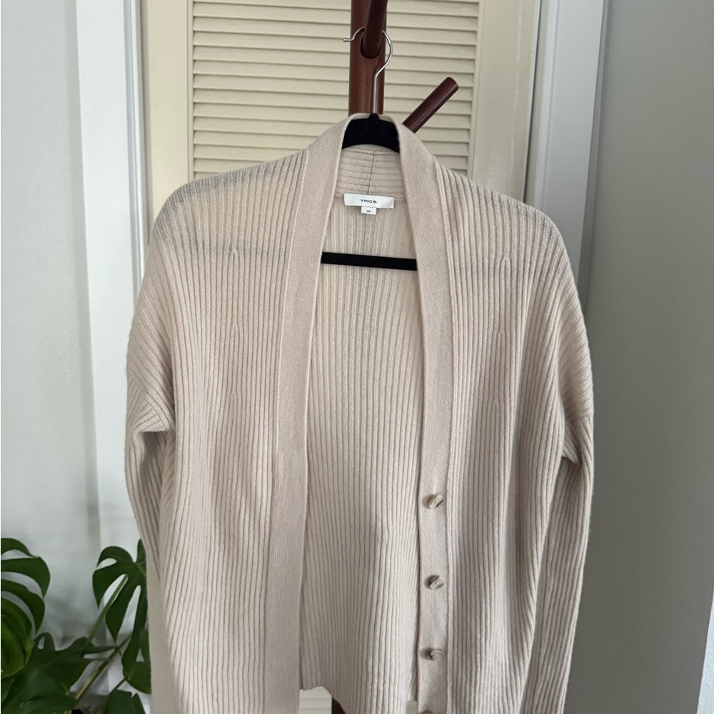 Vince Cream Knit Cardigan Sweater